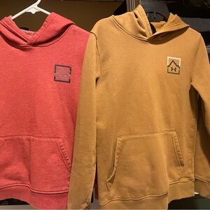 Under Armour Red and Brown Hoodies